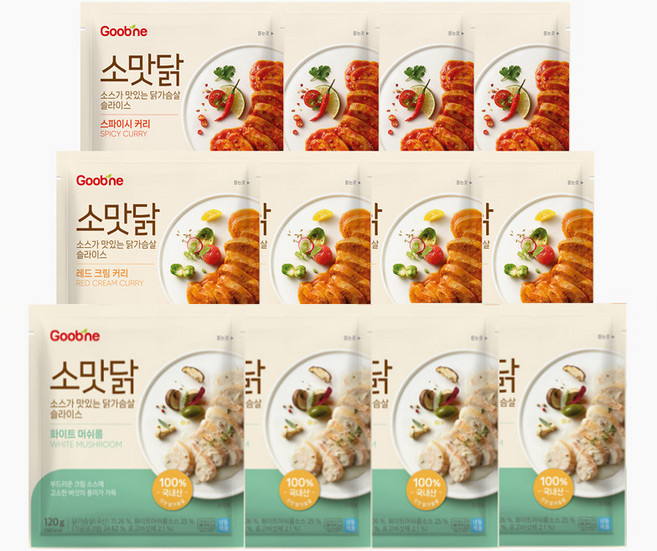 굽네 소스가 맛있는 닭가슴살, 120g, 12개