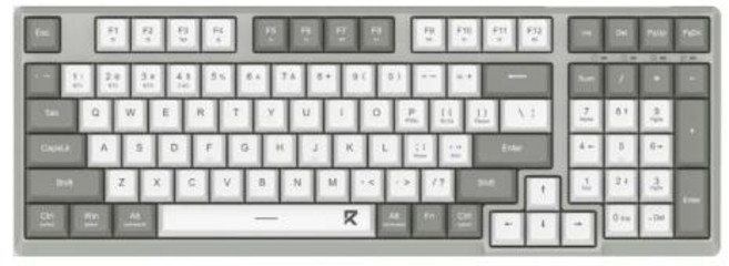 Redragon BK7114 로우 프로파일 2.4G BT 무선 컴퓨터 98 키 슬림 오피스 PC 가위 메커니즘 촉각 조용한 키 스트로크 키보드, Grey, 1)Grey