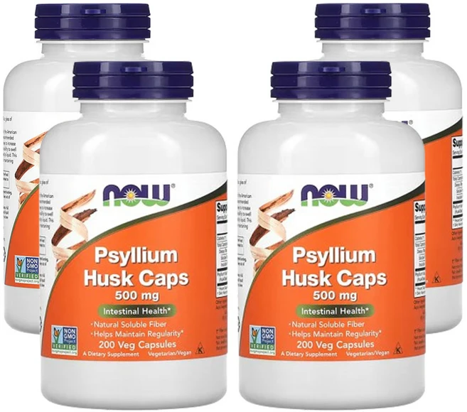 나우푸드 차전자피 캡슐 500mg 200베지캡슐, 200캡슐, 4개, 200정 - 쿠팡