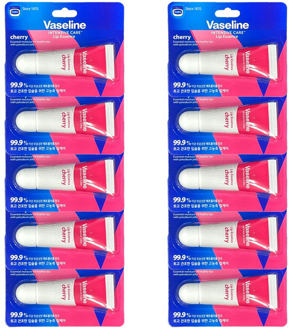 유니레버 바세린 오리지널 인텐시브 케어 립에센스 체리향 10ml, 10개