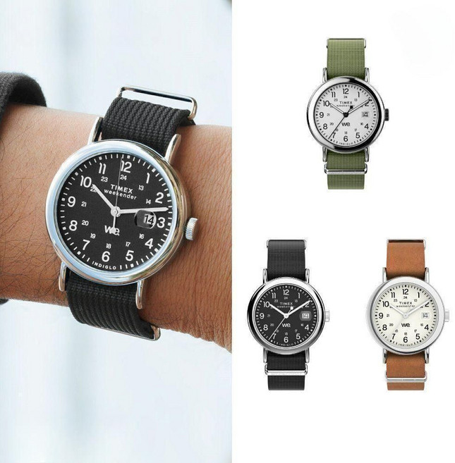 타이맥스 위켄더 37mm 남성 손목시계 쿼츠 카키 블랙 브라운 데일리 캐주얼