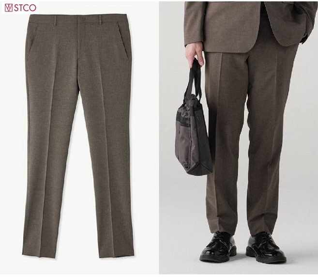 STCO 에스티코 남성여름팬츠 끈적함없는 쿨터치 사방스판 출근룩 결혼식하객룩 다용도 슬랙스 클래식핏 정장바지 카키컬러