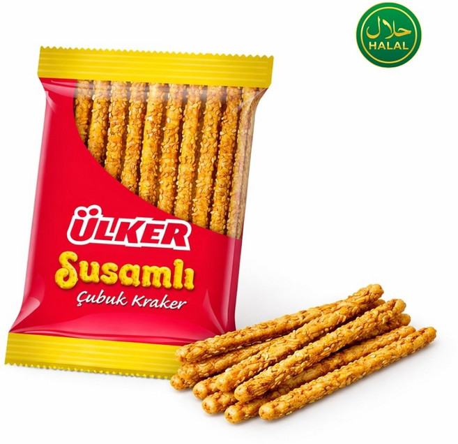 Ulker Sesame Stick Crackers Halal 율케르 참깨 스틱 크래커, 3개, 70g