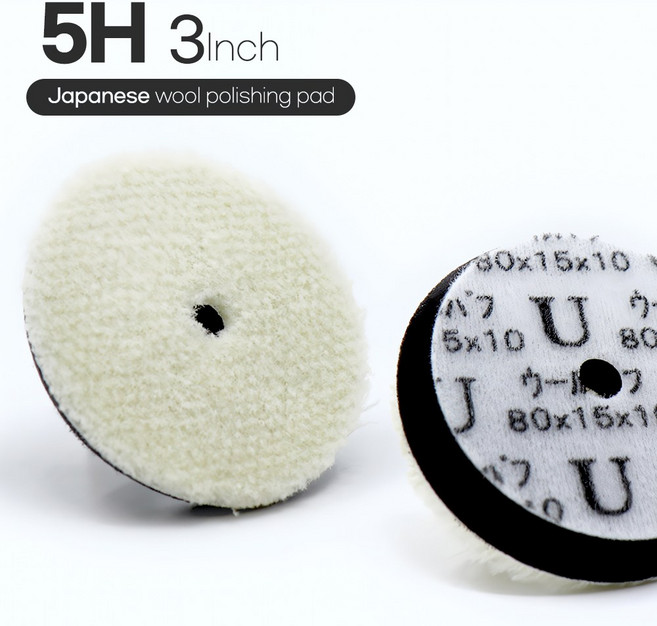 5H 3인치 고급 일제 양모 벨크로 광택기용 미니폴리셔용 폴리싱 단모 패드