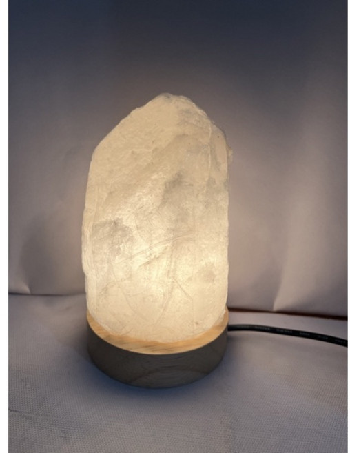迷你鹽燈小夜燈 居家氛圍燈, usb白玉自然型