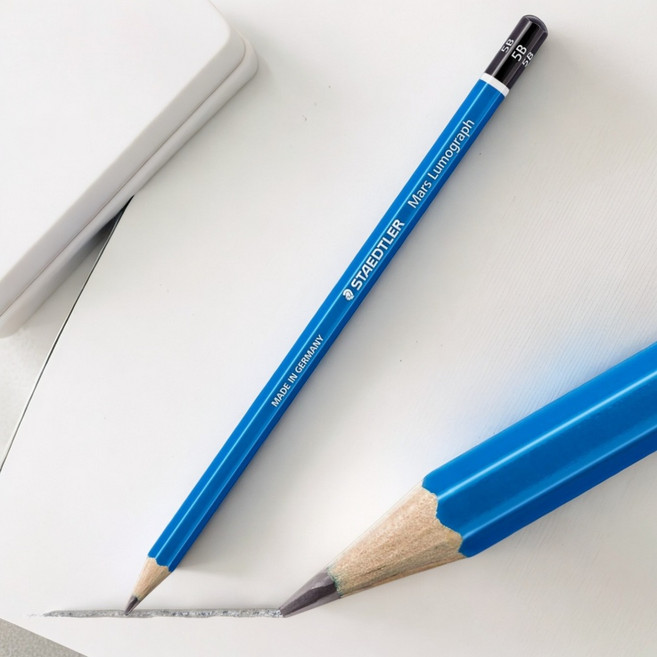 독일 스테들러 5B 마르스 루모그래프 그림 필기 연필 12개 미술 드로잉, 4B