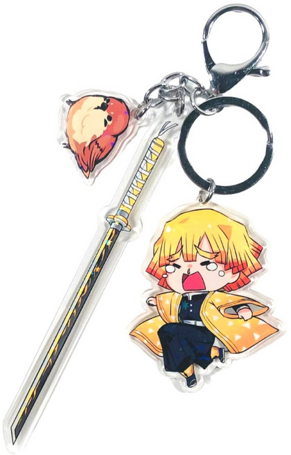 귀멸의칼날 키링 굿즈 일륜도 귀칼 귀살대 무한성 컬렉션 세트 아크릴 키홀더 열쇠고리, 젠이츠(A)