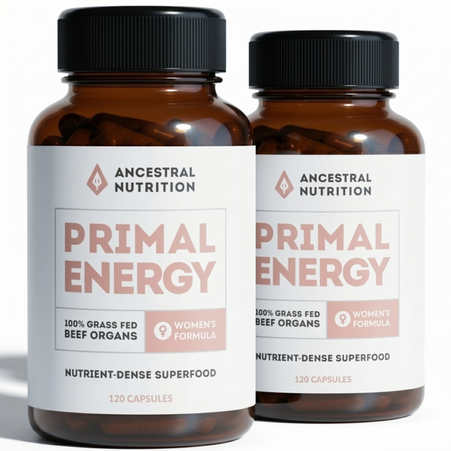 [여성용 소내장]앤세스트럴뉴트리션 Primal ENERGY WOMEN Beef ORGAN 호주 목초 우 소간 소내장 캡슐, 2개, 120정