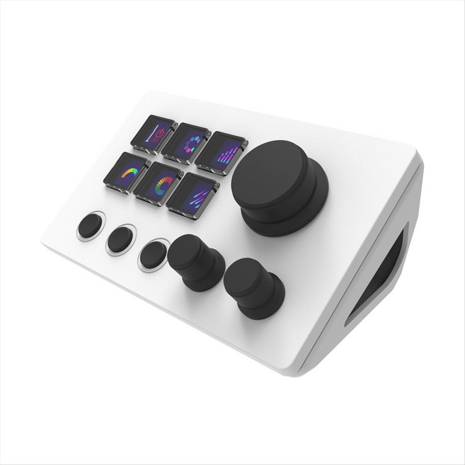 StreamDeck의 경우 가상 키보드 LCD 버튼 6 키 라이브 컨텐츠 생성 컨트롤러 Windows/Android/iOS 용 사용자 정의 버튼, 하얀색, 1개