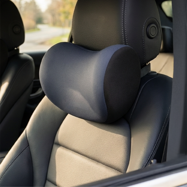 루먼트 자동차 목쿠션 사무실 의자 메모리폼 목베개, 1개, 쿨그레이