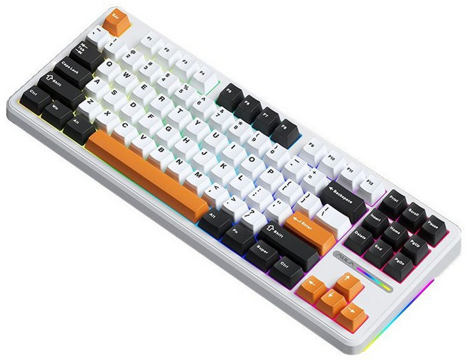 AULA F87 Pro 독거미 타란튤라 기계식 키보드, 골드축, 오렌지 라이트