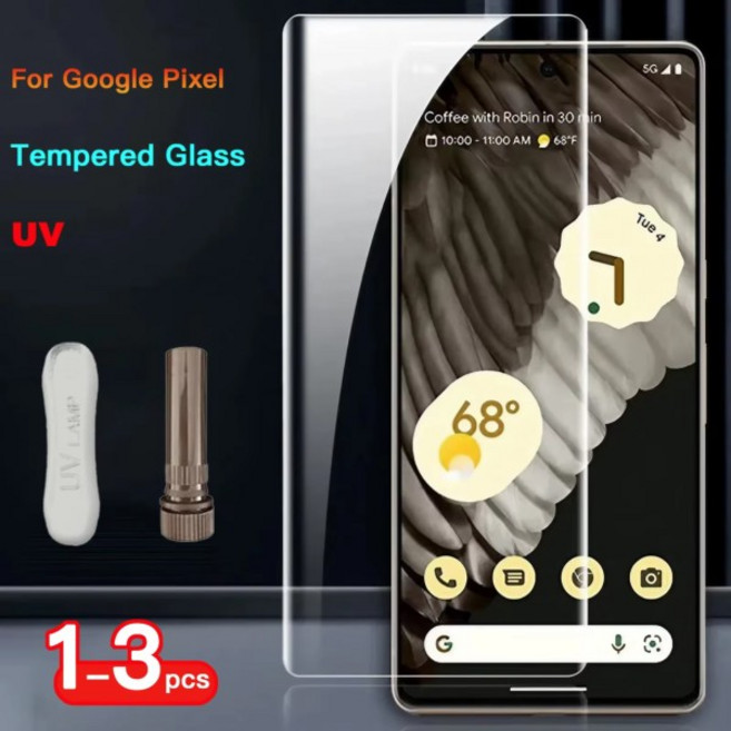 1-3PCS UV 강화 유리 Google 9 8 7 6 Pro Pixel 5A 보호막, 03 번들 19, 01 UV Glass, 02 For Pixel 5, 1개