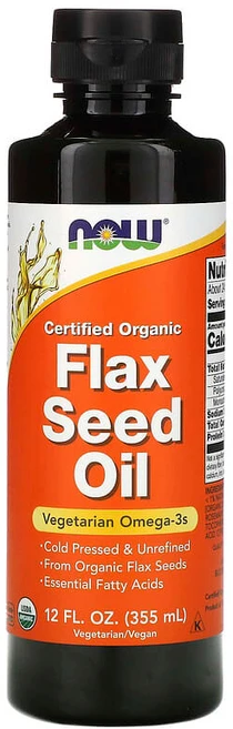 NOW Foods 유기농 인증 아마씨 오일 12 fl oz (355 ml) NOW-01760, 1개 - 쿠팡