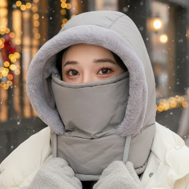 메디닥 방한 후드넥워머 겨울 바라클라바, 그레이, 1개