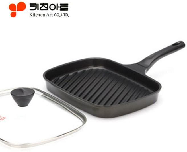 키친아트 생선구이 그릴팬+뚜껑 27cm*21*3.5cm 인덕션 사용 불가, 27 x 21 cm, 1개, 27cm