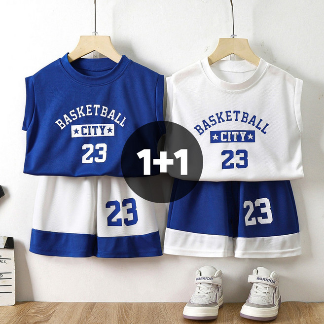 스포티 메쉬 아동 민소매 나시+반바지 투피스 상하세트