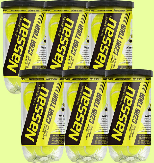 낫소 테니스공 짜르투어 6캔-12구 테니스 시합구, 6개