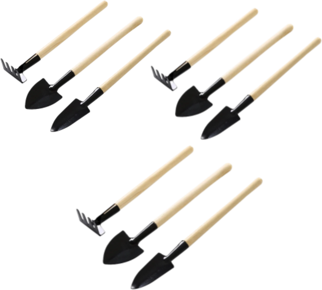 Mirsh 원예 도구 미니 모종삽 3종, A 타입, 3세트