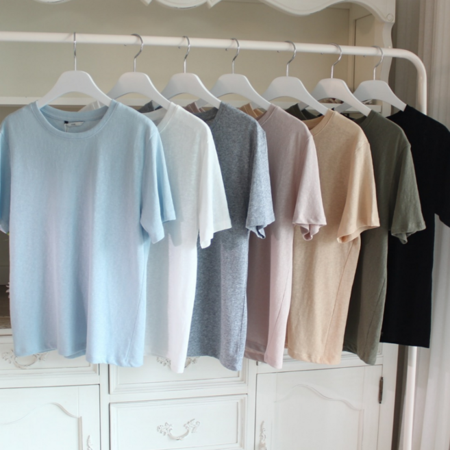 앤드가든 여름반팔 무지 린넨티셔츠 살랑루즈핏 7컬러