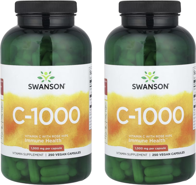스완슨 비타민씨 비타민C 1000mg 250캡슐 2개 로즈힙 VitaminC, 250정