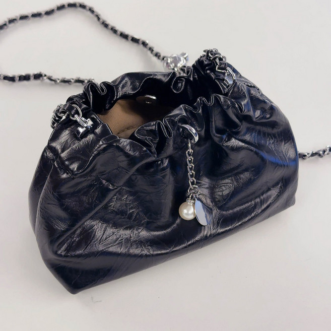 체인 진주 복조리 숄더 크로스백