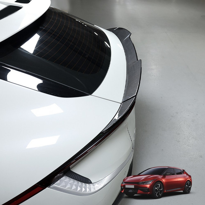 카스타 호환 EV6 페이스리프트 튜닝 용품 스포일러 커버, (유광카본) 스포일러 3P