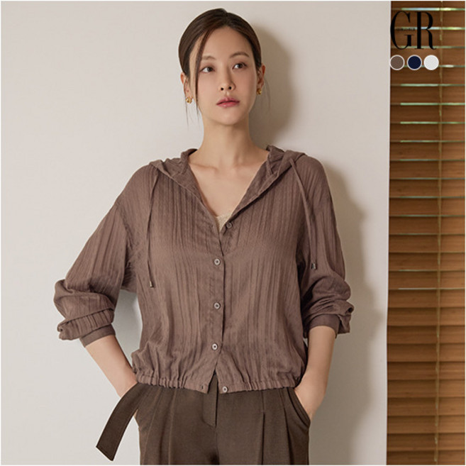 [조르쥬 레쉬] (런칭가 69 900원)(GR) 자카드 플리츠 셔츠 자켓 3종