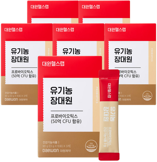 대원제약 대원헬스 유기농 장대원 프로바이오틱스 유산균, 90g, 6박스