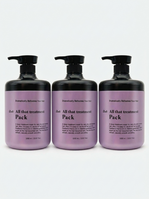 모나리자 zab 자브 올댓 트리트먼트팩 손상케어효과 대용량 미용실, 3개, 1L