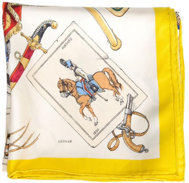 에르메스 중고 1970's 카발레리 프랑세즈 실크 스카프