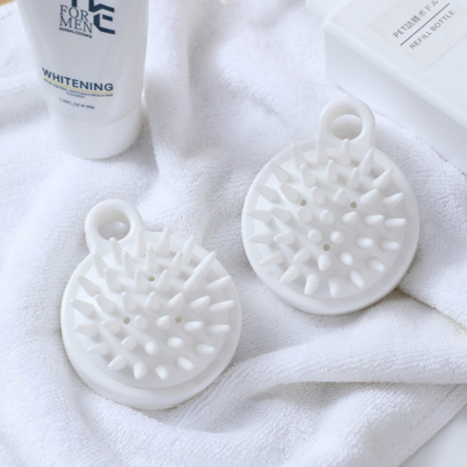 무핑 실리콘 샴푸 브러쉬 2P 두피 마사지 풍성한 거품, 2개