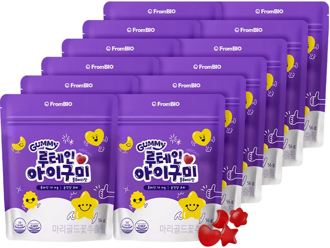 프롬바이오 루테인 아이구미 블루베리맛 구미 젤리, 12개 - 쿠팡