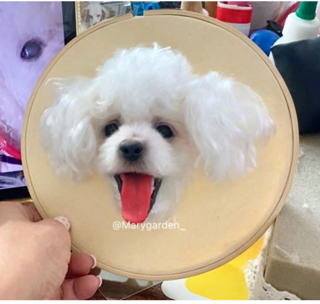 [주문제작]강아지 인형 제작 양모펠트 반려동물 얼굴액자 펫로스인형 반려강아지 주문, 상품상세참조, 1개