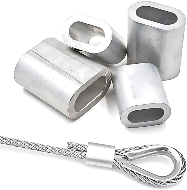 와이어 페럴 싱글홀 알루미늄 압착 슬리브, 은색, 80개