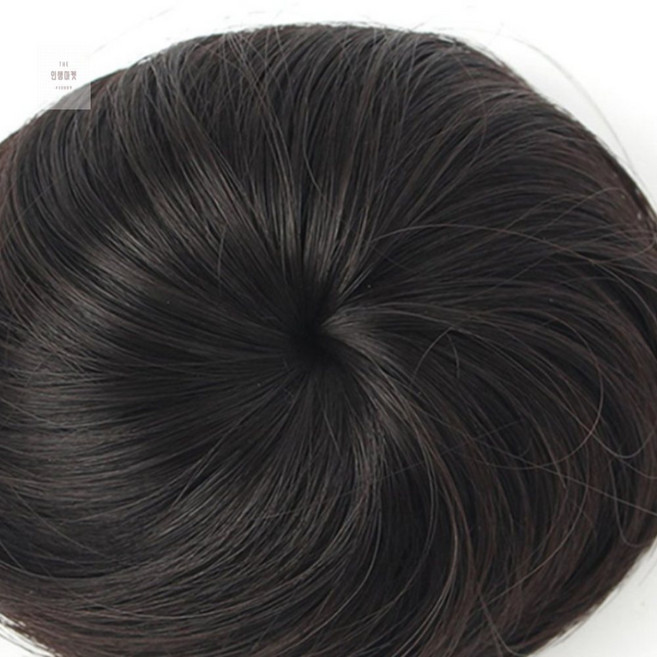 똥머리 헤어망가발 내추럴블랙 똥머리집게핀소형, 1개