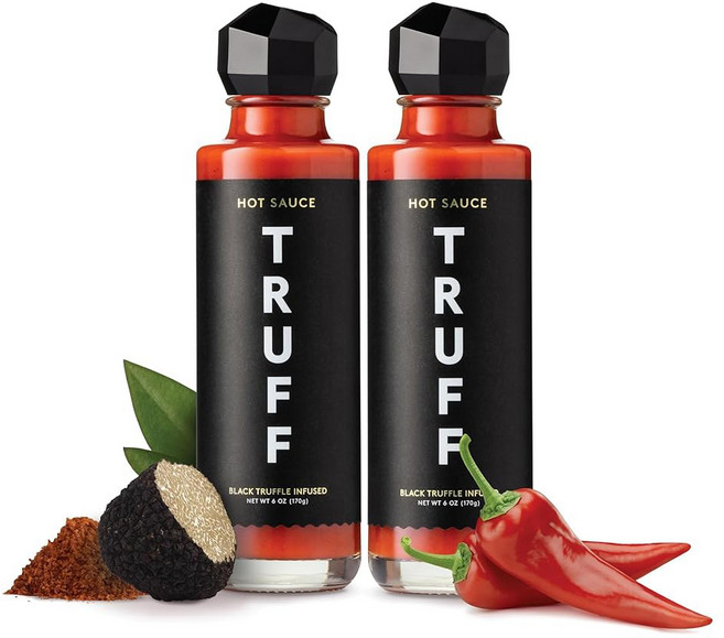 TRUFF 칠리 소스 트러프 하바네로 블랙 트러플 핫소스 고급 할라피뇨 레드 페퍼 포함 더 매운 맛 오일 아가베 넥타 병에 담긴 강렬한 풍미 경험 6온스, 매운/매운