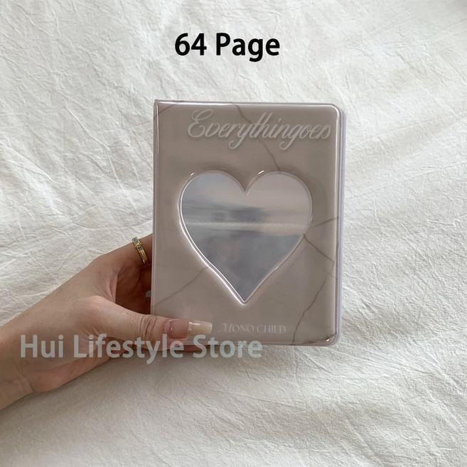 인치 KPOP 포토 카드 바인더 수집 도서 사진 바인딩 기계 앨범 콜렉트북, 64Page Gray