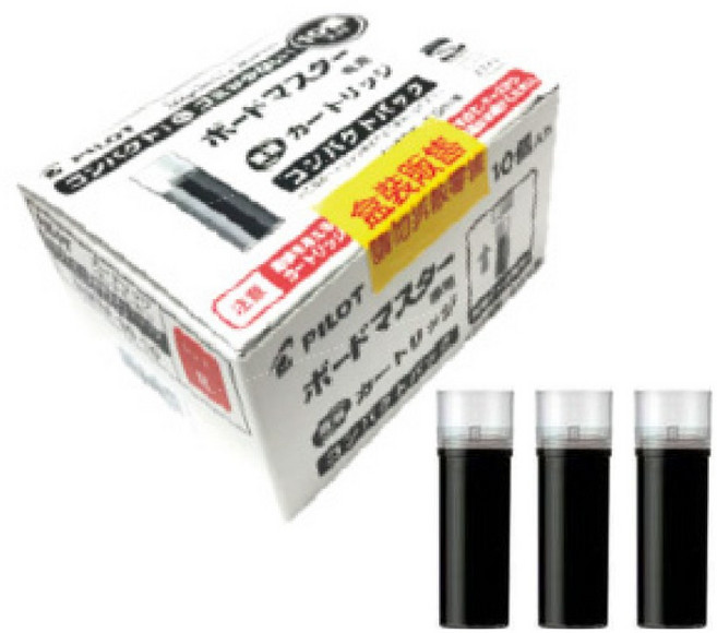 PILOT 百樂 WMRF-80-10 白板筆卡水, 1個, WMRF-80-10 黑B 10入盒裝, 黑B