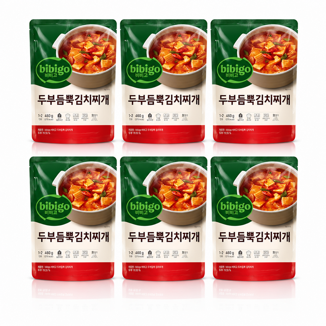 비비고 두부김치찌개, 460g, 6개