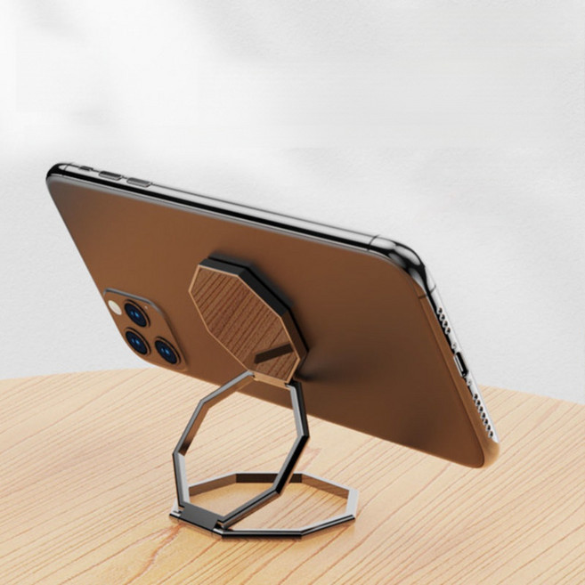 메탈 스마트폰 거치대 접이식 링 스탠드 핑거그립, 로즈골드, 1개