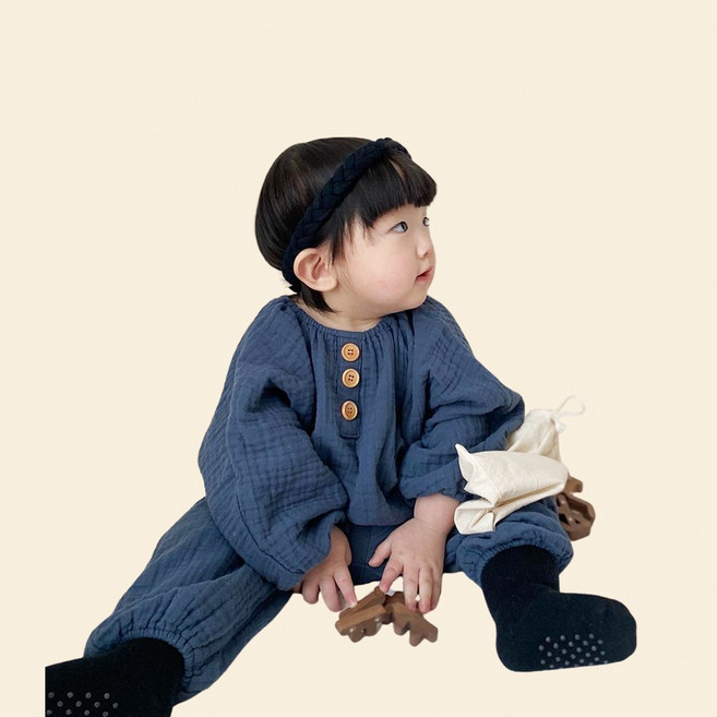 [디어딜리] 루즐린 콜렉션 아기 유아 바디 슈트 여름 봄 가을 외출복 상하복 등원룩 거즈수트