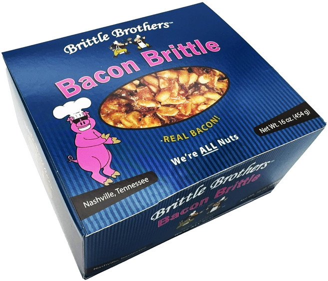 Brittle Brothers Bacon Peanut Bri Brittle Brothers Bacon Peanut Brittle - 16 oz Gift Box - Gourmet C, 453g, 1개, Peanut,Bacon