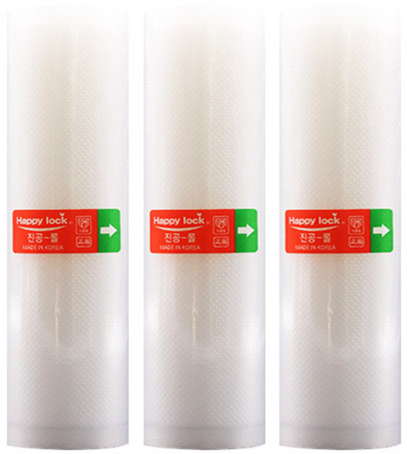 해피락 진공 포장지 중형롤 20cm x 6m, 3개