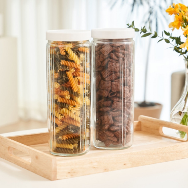 홈빙 요거트 유리병 유리밀폐용기 잼병 과일병 우유병, 1L, 2개