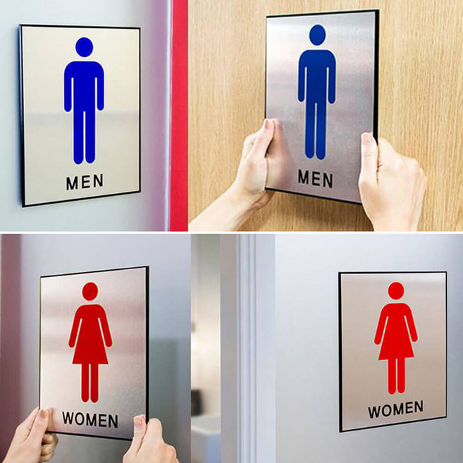 남자 여자 화장실 표시 접착식 스티커 표지판 식당 가게 음식점 탈의실 샤워실