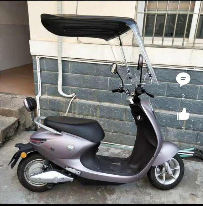 오토바이지붕 차광막 우산 배달 캐노피 햇빛 비, 블랙 유 후사경 A, 기본 모델명/품번