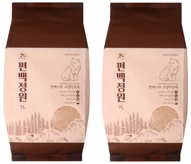 구비나무 편백정원 고양이모래 7리터 2입 (14리터. 5.6kg), 2개, 7L