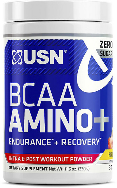 유에스엔 BCAA 아미노+ 인트라 & 포스트 워크아웃 파우더 프루트 펀치 맛, 330g, 1개