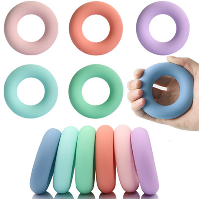 실리콘 도넛 악력기 6종 세트, 혼합색상, 6개