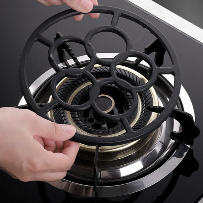 커버원 다용도 주방용 주철 가스레인지 그릴 받침대, 1개, 블랙